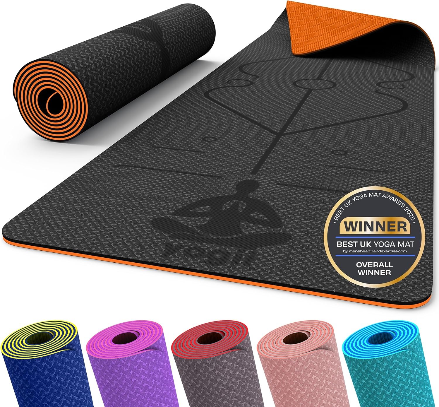 Yogii Yoga Mat - Non-Slip 6mm Thick TPE & Travel-friendly Yoga Mat - Perfect for Home & Gym Exercise Fitness & Pilates - Sauna Blanket UK best yoga and pilates mat